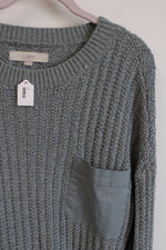 LOFT Dusty Blue Knit Slouchy Sweater | M