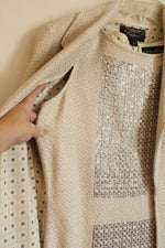 NEW St. John Couture Cream Multi Tweed Sequin and Beaded Coat & Dress Set | 6