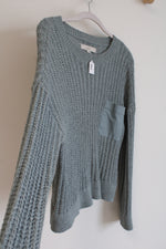 LOFT Dusty Blue Knit Slouchy Sweater | M