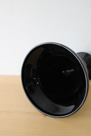 Black Glazed Striped Glass Vase
