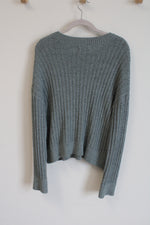 LOFT Dusty Blue Knit Slouchy Sweater | M