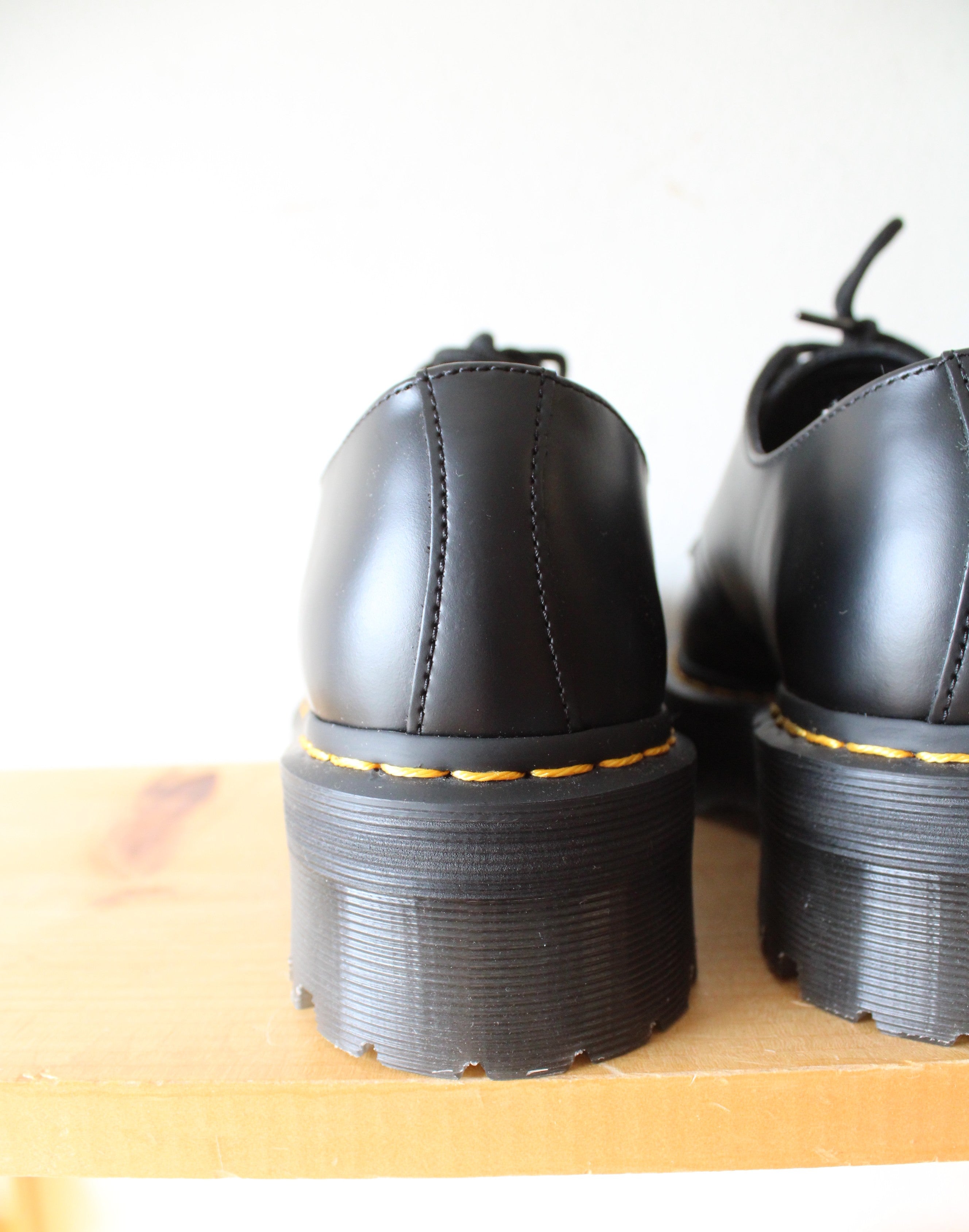 Dr. Martens Black 1461 Quad Platform Black Shoes | Size 8M/9L