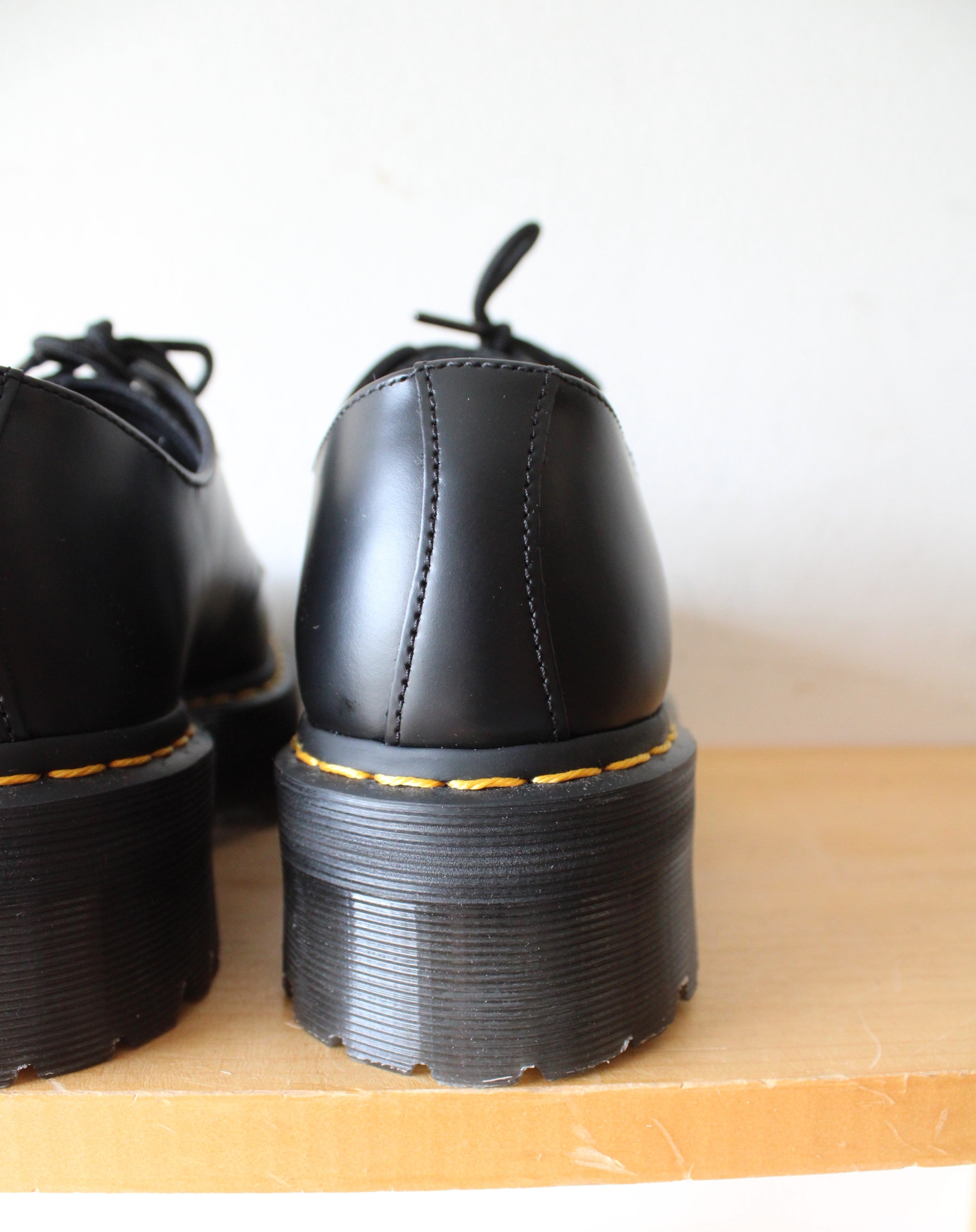 Dr. Martens Black 1461 Quad Platform Black Shoes | Size 8M/9L