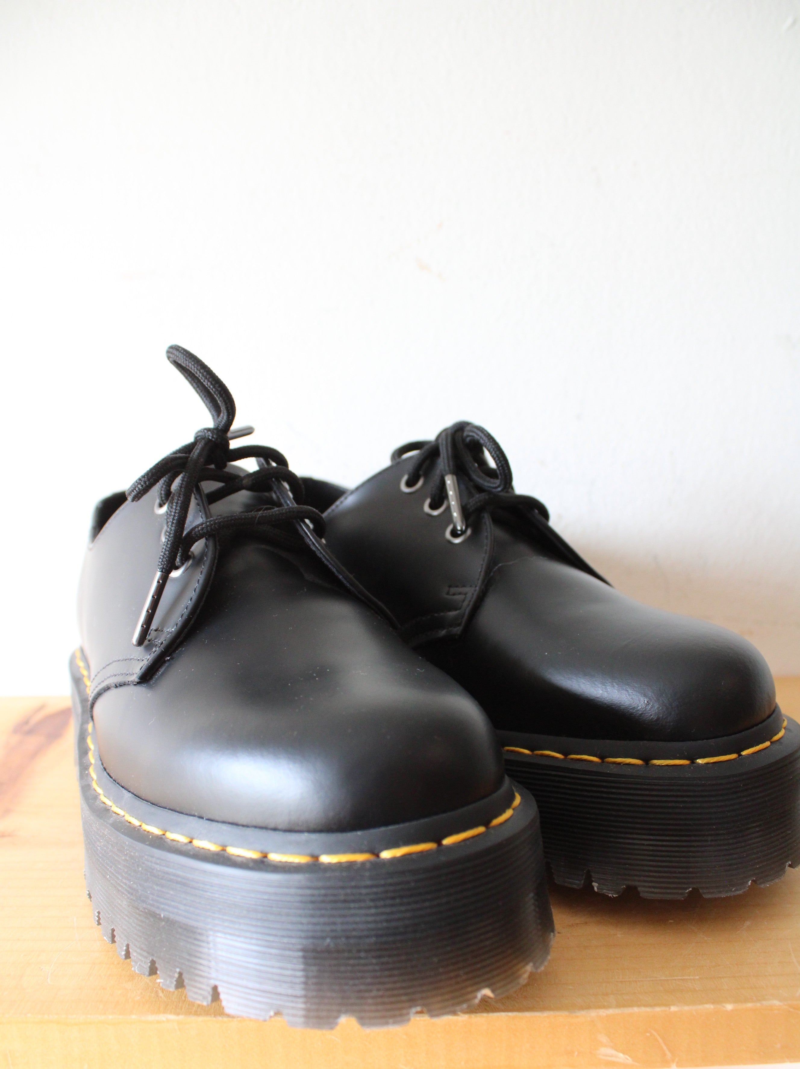 Dr. Martens Black 1461 Quad Platform Black Shoes | Size 8M/9L
