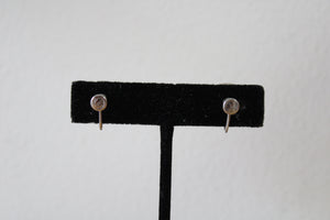Faux Tan Pearl Screwback Sterling Silver Earrings