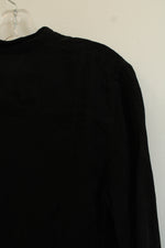 Blank NYC Black Bomber Jacket with Zippers | S