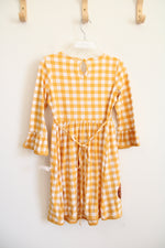 Rare Editions Yellow & White Plaid Pumpkin Sequined Dress | Youth 10