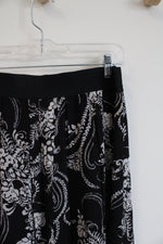 White House Black Market Black & White Floral Skirt | M
