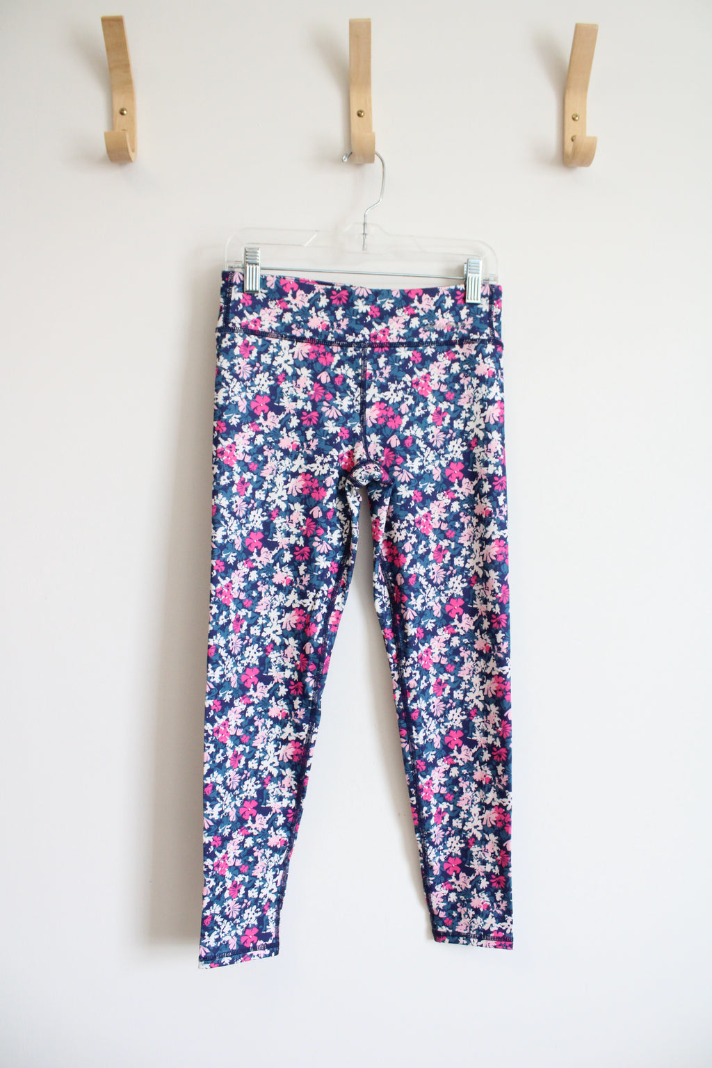 Eddie Bauer Blue & Pink Floral Leggings | Youth M (10/12)