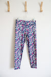 Eddie Bauer Blue & Pink Floral Leggings | Youth M (10/12)