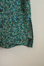 Lands' End Green Floral Short Sleeve Shirt | L