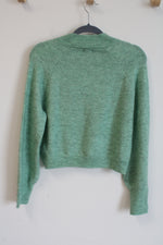 NEW Francesca's Green Knit Crop Sweater | M