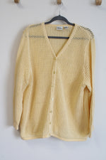 C.J. Banks Butter Yellow Crocheted Cardigan Sweater | 2X