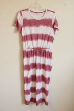 NEW Old Navy Pink and White Tie- Dye Short Sleeve Midi Dress | M