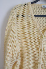 C.J. Banks Butter Yellow Crocheted Cardigan Sweater | 2X