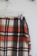 Altar'd State Orange Brown & White Plaid Skirt | XS