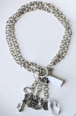 NEW Chico's Limited Edition Silver Charm Tassel 35 Bold Years Statement Necklace