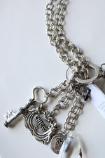 NEW Chico's Limited Edition Silver Charm Tassel 35 Bold Years Statement Necklace