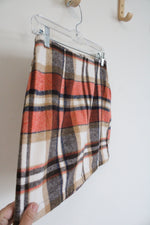 Altar'd State Orange Brown & White Plaid Skirt | XS