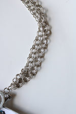 NEW Chico's Limited Edition Silver Charm Tassel 35 Bold Years Statement Necklace