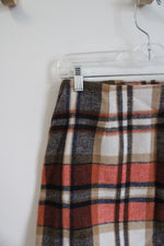 Altar'd State Orange Brown & White Plaid Skirt | XS