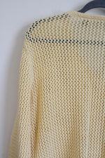 C.J. Banks Butter Yellow Crocheted Cardigan Sweater | 2X