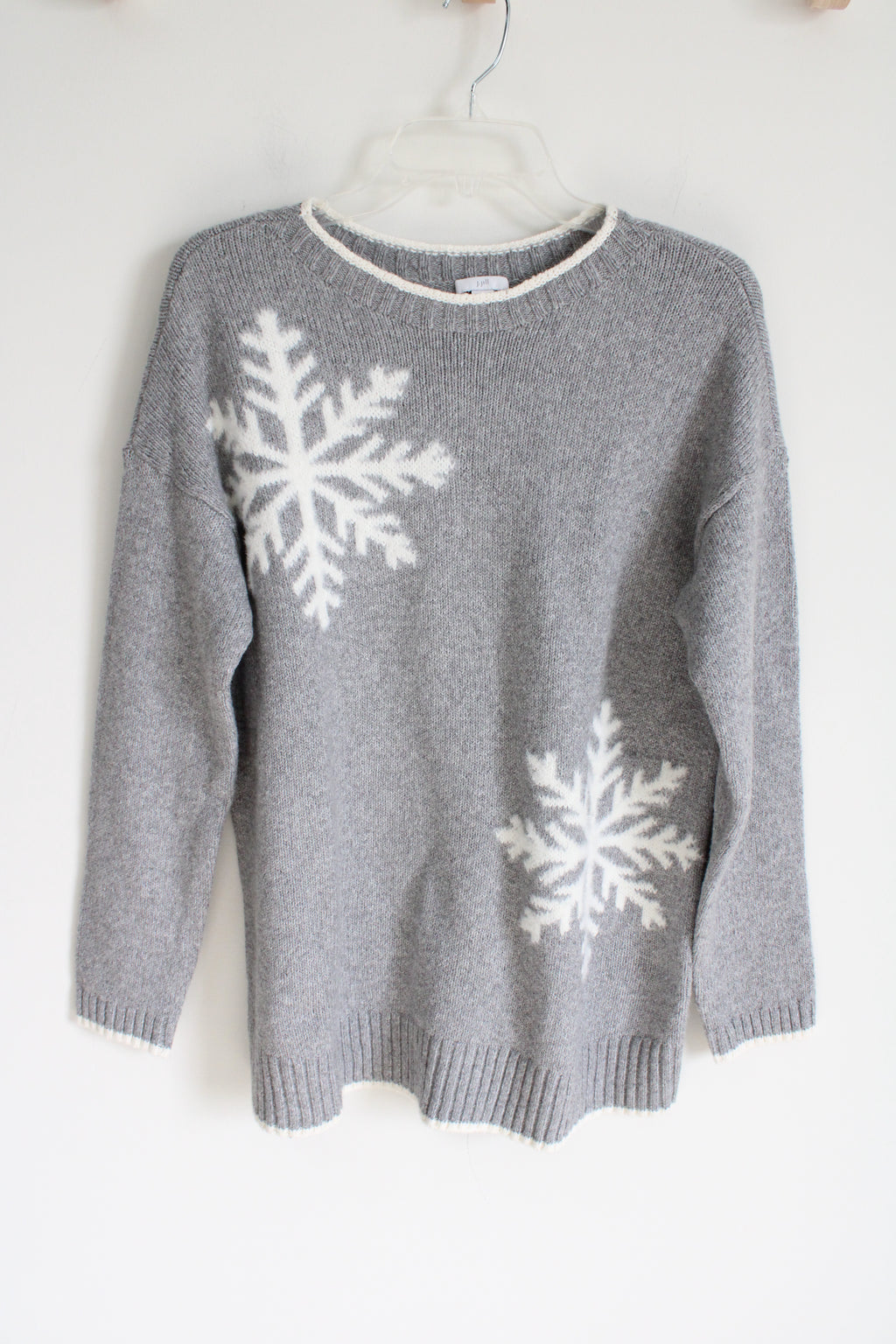 J.Jill Gray Snowflake Sweater | S
