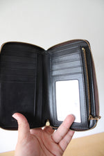 Coach Signature Brown Medium ID Corner Zip Wallet