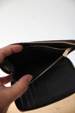 NEW Coach Signature Debossed Patent Leather Midnight Blue Accordion Zip Wallet