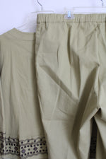 JM Collection Green Embroidered Beaded Capri & Jacket Set | 16