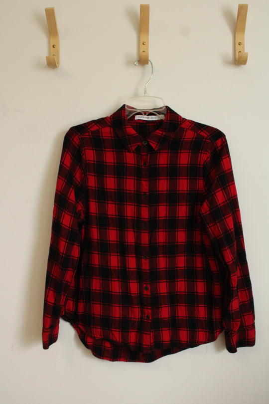 Calvin Klein Jeans Red and Black Buffalo Plaid Flannel Shirt | M