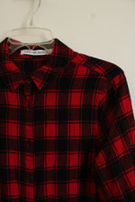 Calvin Klein Jeans Red and Black Buffalo Plaid Flannel Shirt | M