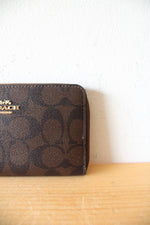Coach Signature Brown Medium ID Corner Zip Wallet