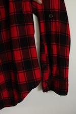 Calvin Klein Jeans Red and Black Buffalo Plaid Flannel Shirt | M