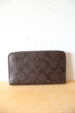 Coach Signature Brown Medium ID Corner Zip Wallet