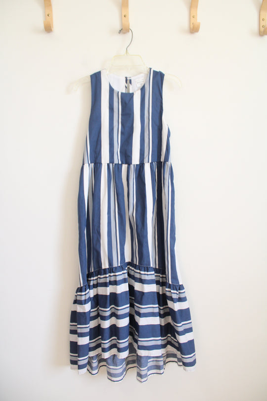 Abercrombie Kids Blue & White Striped Dress | Youth 11/12