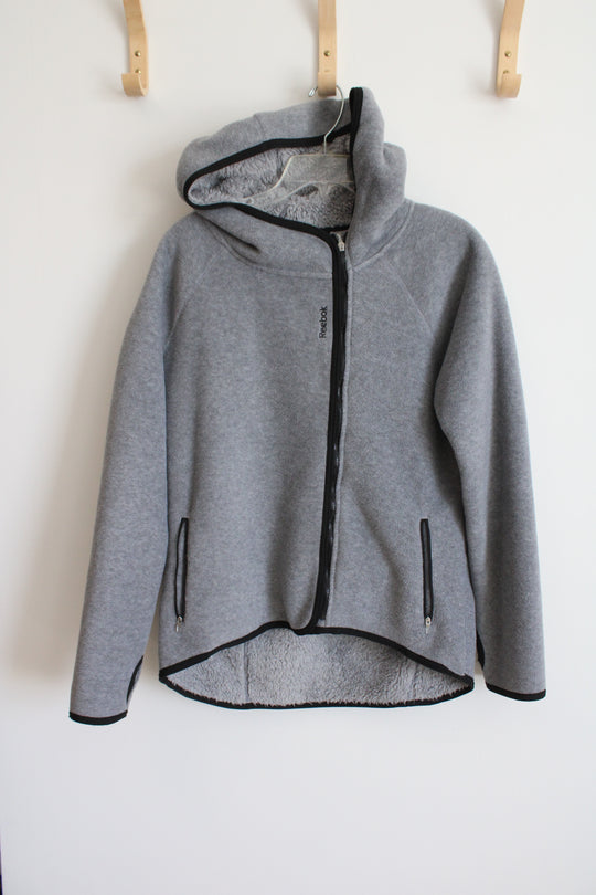 Reebok Gray Fleece Zip Up Hoodie | M