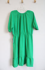 NEW Good Luck Gem Green 1/2 Buttoned Dress | L