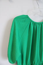 NEW Good Luck Gem Green 1/2 Buttoned Dress | L