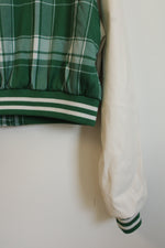 Love Tree Green Plaid Varsity Bomber Jacket | L