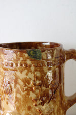 Antique Bennington Rockingham Pottery Pitcher with Peacock Relief Design (1890's)