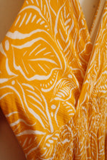 Nine West Yellow and White Leaf Print Sleeveless Jumpsuit | L