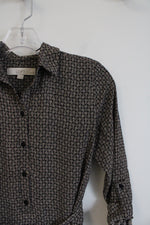 LOFT Brown & Black Patterned Dress | XXS Petite