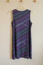 NEW Chico's Wild Grape Rainbow Dots Kimmi Knee Dress | 2 (L / 12)