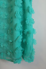 7th Avenue New York & Company Turquoise 3D Floral Sleeveless Top | XL