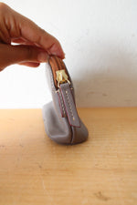 Dooney & Bourke Gray Smooth Leather Small Zip Pouch