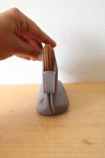 Dooney & Bourke Gray Smooth Leather Small Zip Pouch