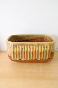 Vintage Haeger Pottery Ribbed Planter Bowl - Mustard Gold #225
