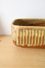Vintage Haeger Pottery Ribbed Planter Bowl - Mustard Gold #225