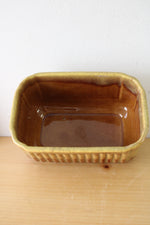 Vintage Haeger Pottery Ribbed Planter Bowl - Mustard Gold #225